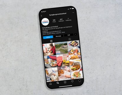 Flying Burger Instagram Grid - Moblie Phone View